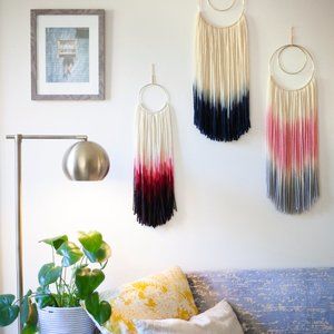 Handmade Small Dip Dye Wool Hanging - Wall Art